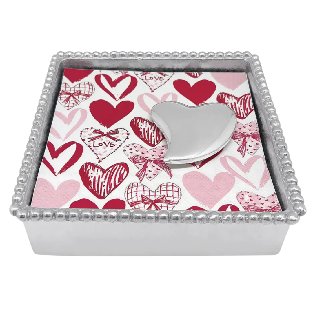 MARIPOSA Beaded Heart Napkin Box Set