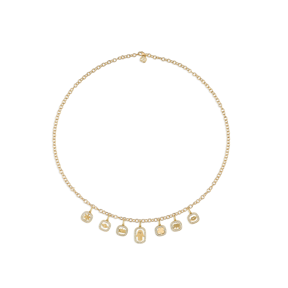 Gold Necklace with Charms