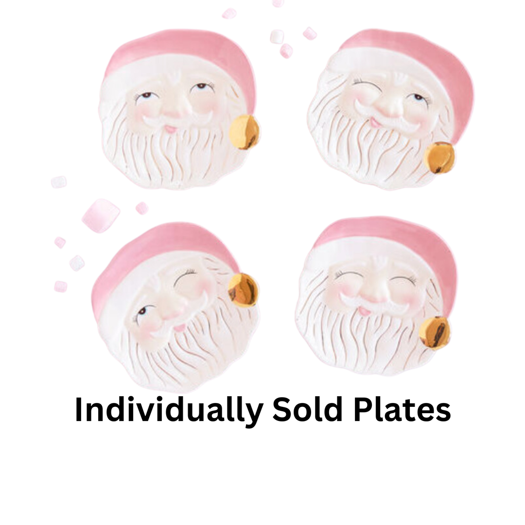 180 DEGREES Individaully Sold Papa Noel Pink Plates