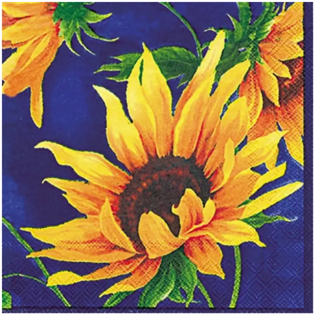 BOSTON INTERNATIONAL Sunshine Blue Paper Cocktail Napkins