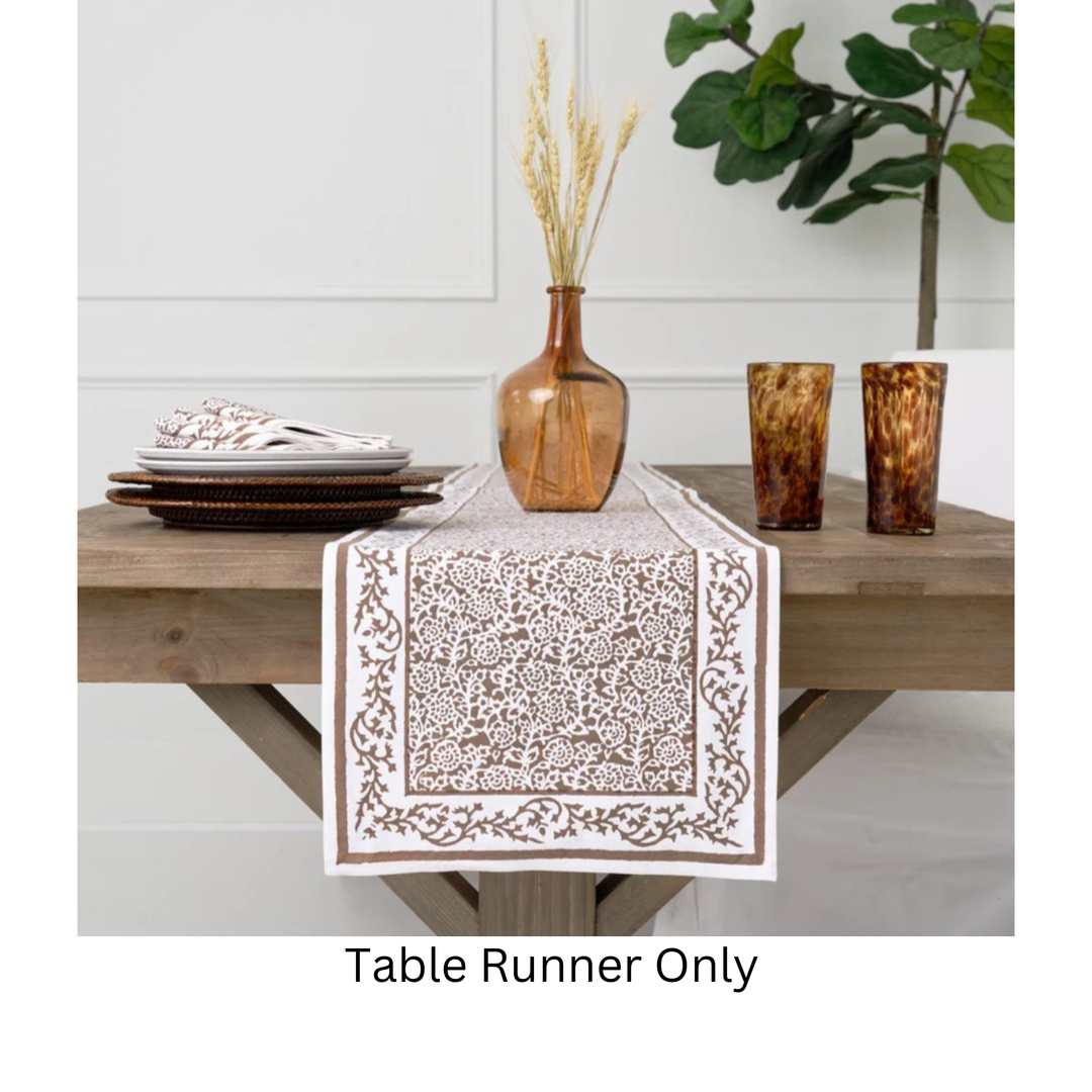 POMEGRANATE Tapestry Dark Chocolate Table Runner