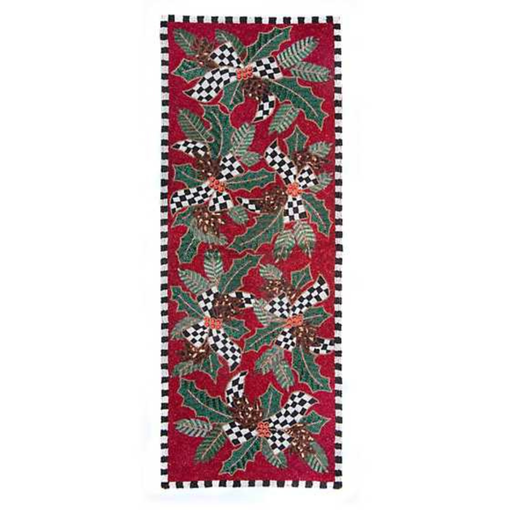 MACKENZIE CHILDS Holly Holiday Beaded Runner