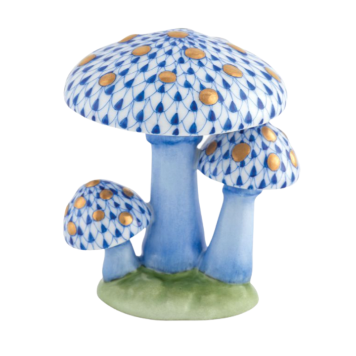 HEREND Mushroom Trio SAPPHIRE