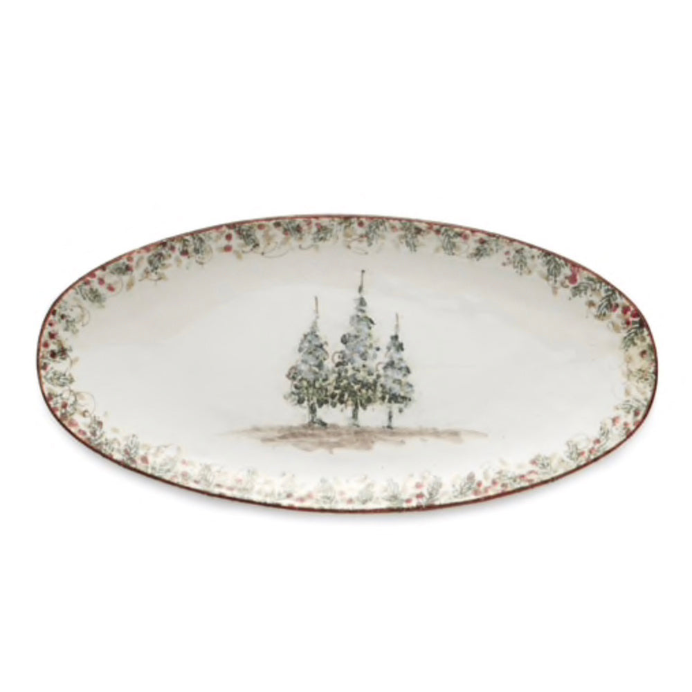 ARTE ITALICA Natale Long Oval Platter