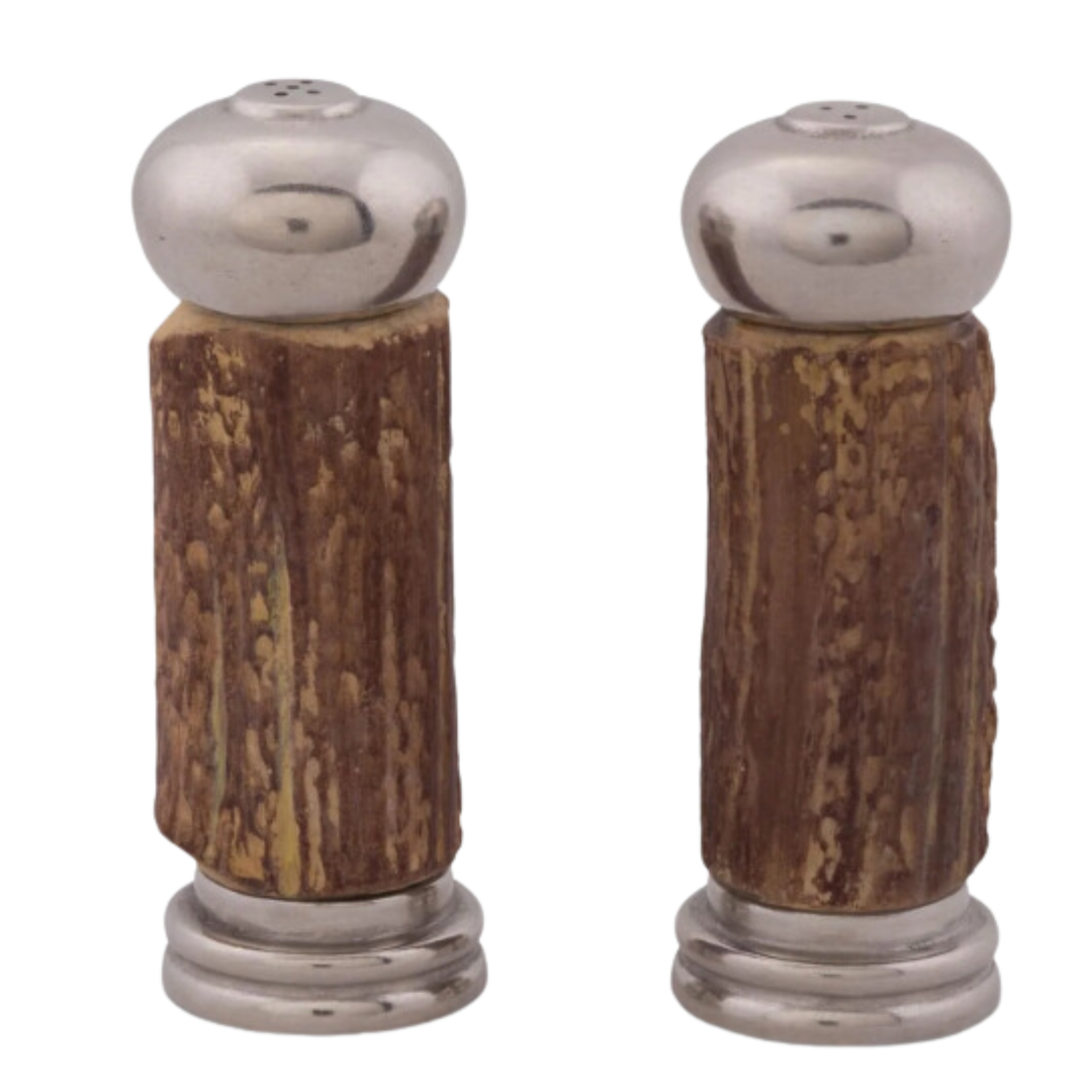 VAGABOND HOUSE Antler Inspired Pewter Salt And Pepper Set