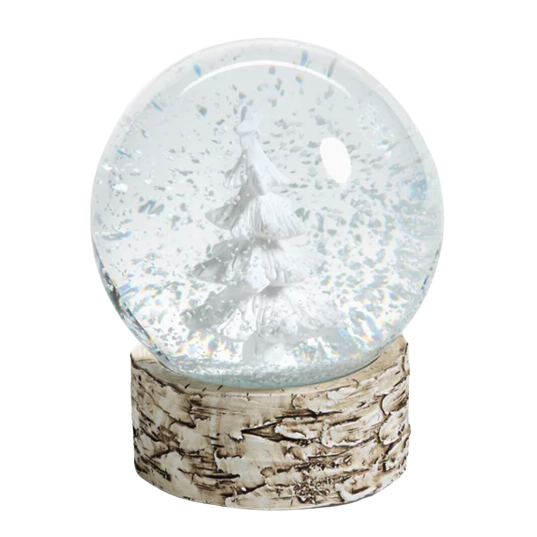 ZODAX Snowglobe With Pine Tree On Birch