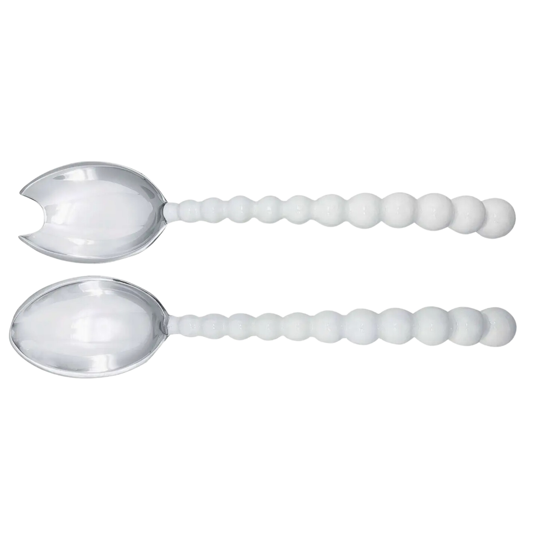 MARIPOSA White Pearled Salad Servers