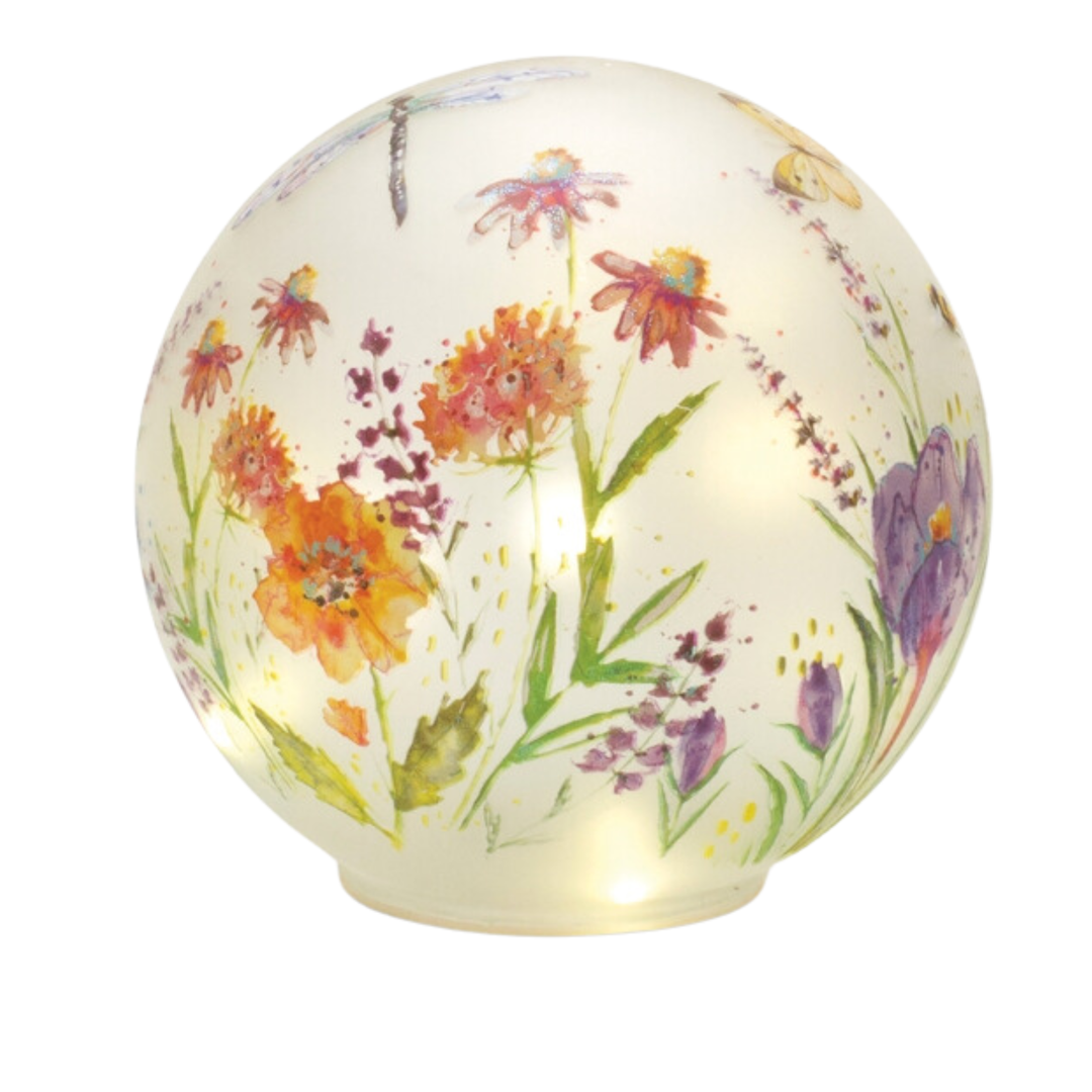 MELROSE Floral Springtime Large Decorative Globe