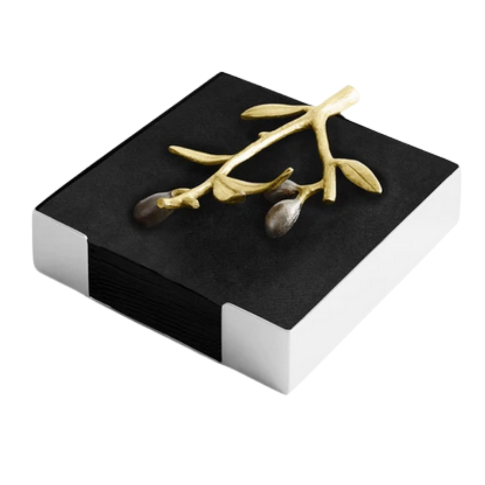 MICHAEL ARAM Olive Branch Gold Cocktail Napkin Holder