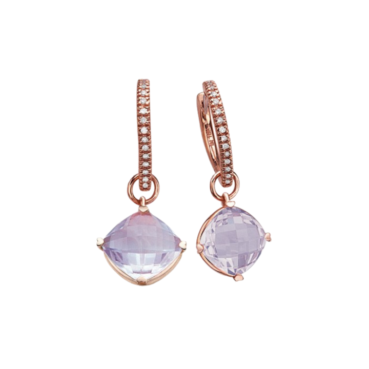 LISA NIK 18K ROSE GOLD CHALCEDONY DROP EARRINGS