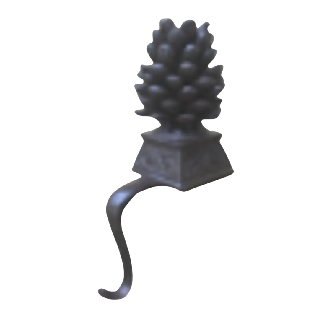 SILVER TREE Cast Iron Pine Cone Stocking Holder