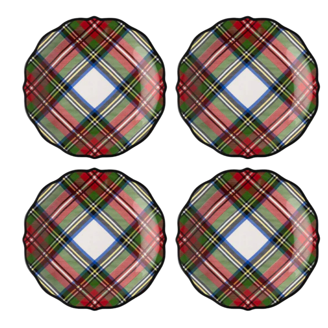 JULISKA Stewart Tartan Side Or Cocktail Plate Set Of 4 (Online Only)