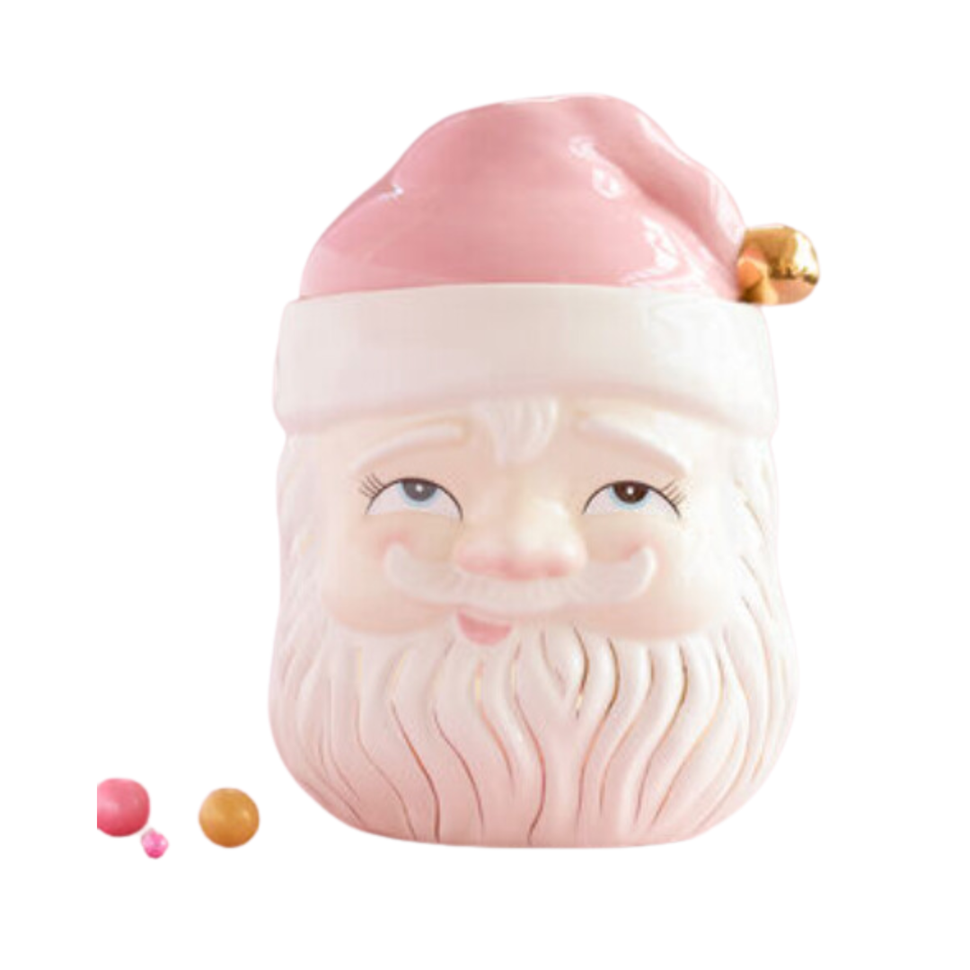 180 DEGREES Papa Noel Pink Cookie Jar