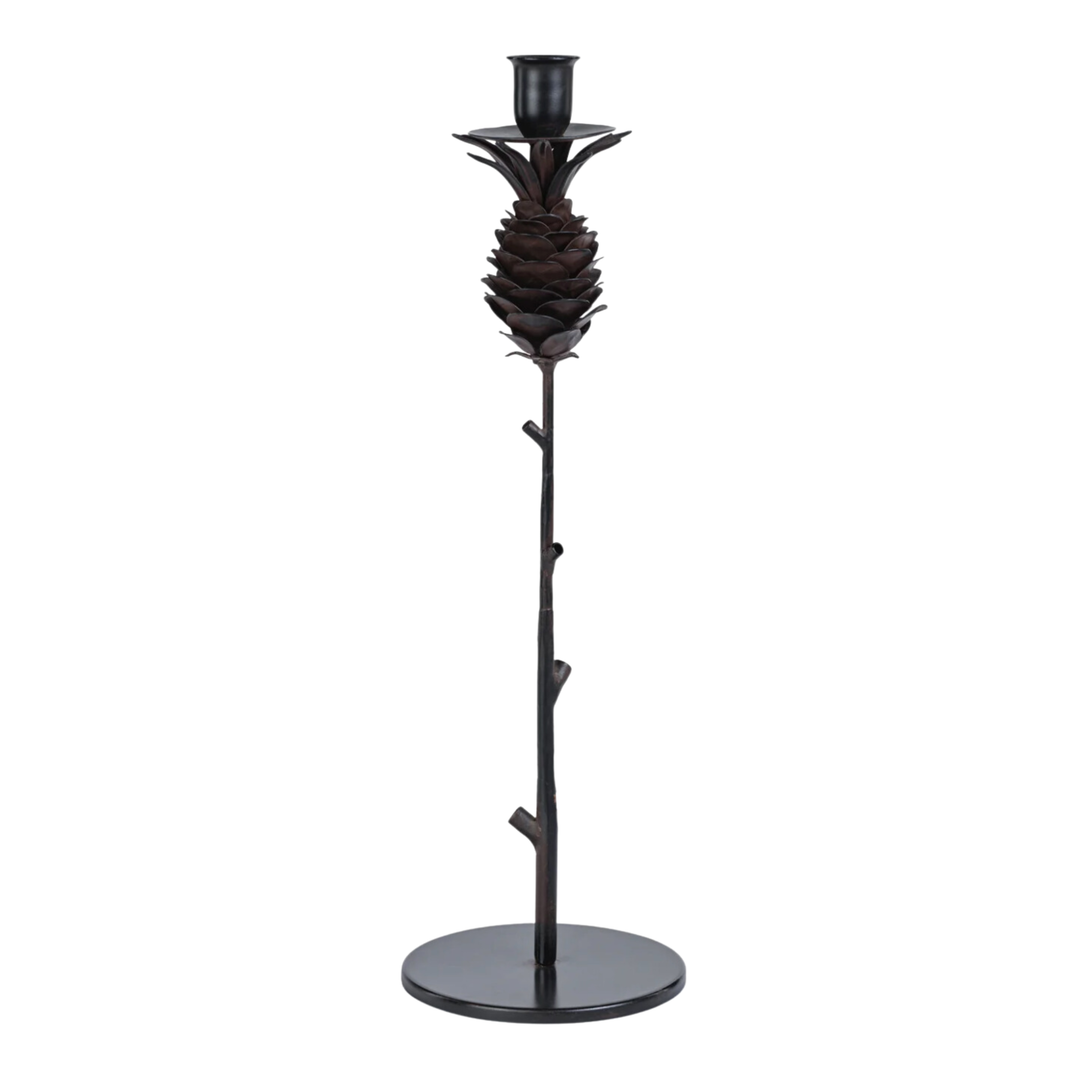 ZODAX Pinecone Wrought Iron Tall Candleholder