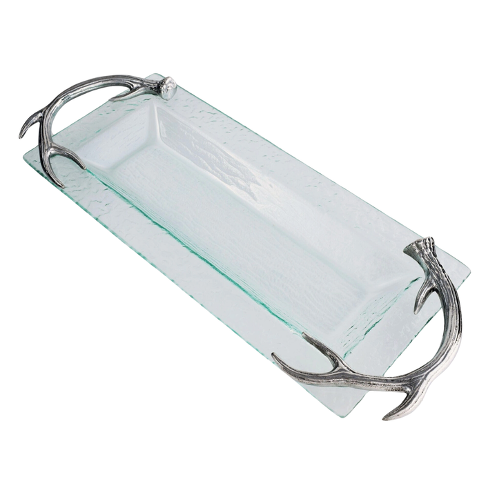 ARTHUR COURT Antler Oblong Glass Tray