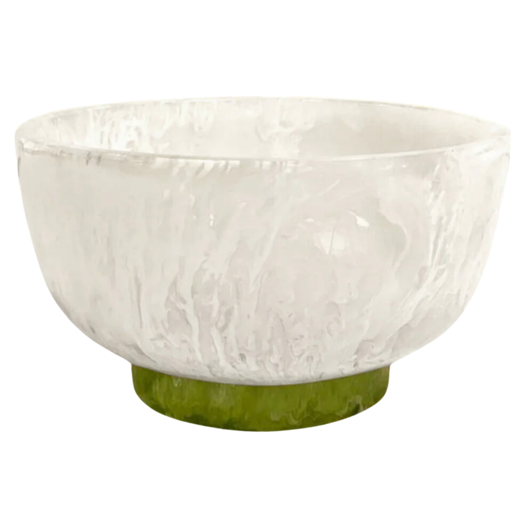 BEATRIZ BALL Rio Small White Resin Bowl With Green Base