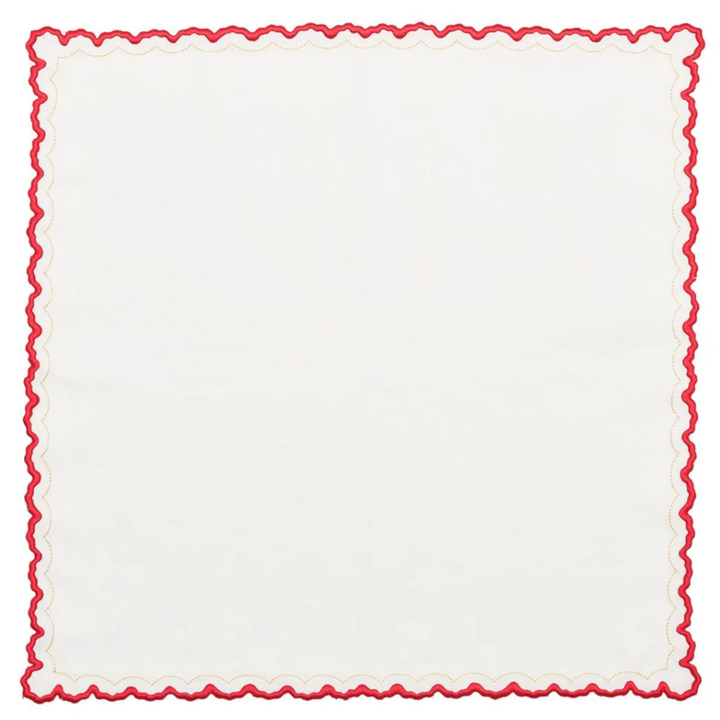 KIM SEYBERT Red Arches On White Napkins