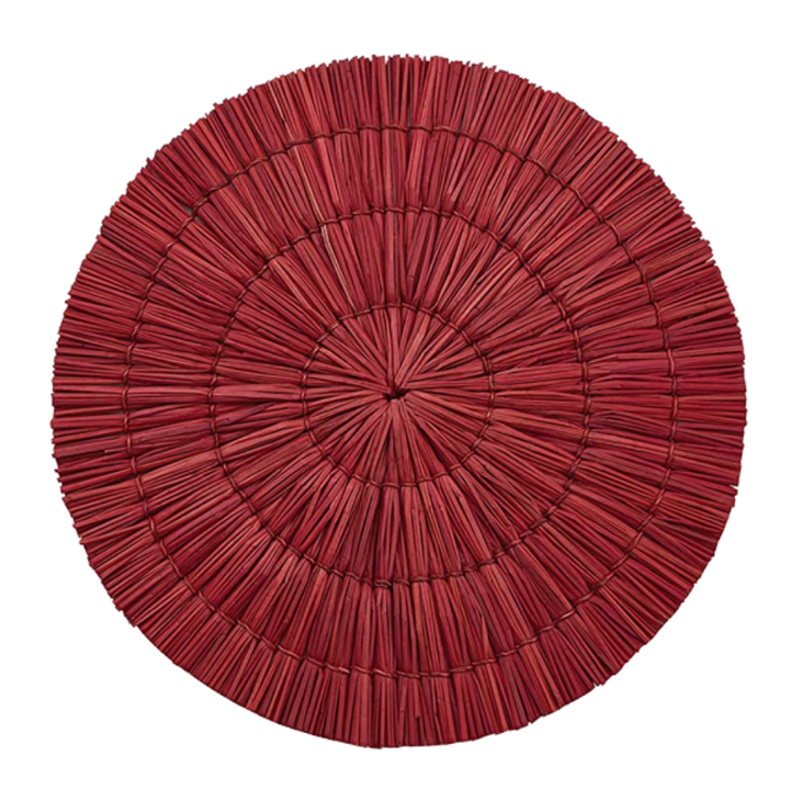SPLIT P SEAGRASS ROUND PLACEMAT RED