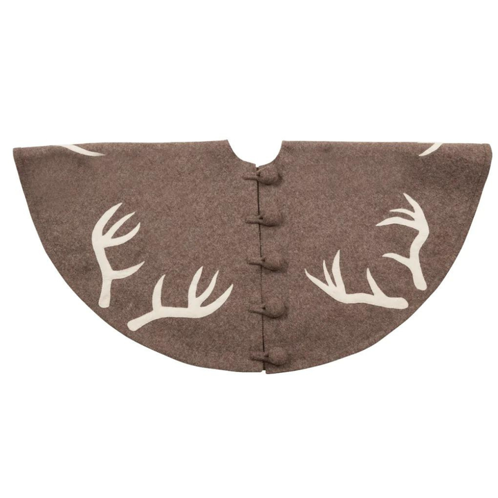 ARCADIA HOME Hand Felter Tree Skirt With Antlers