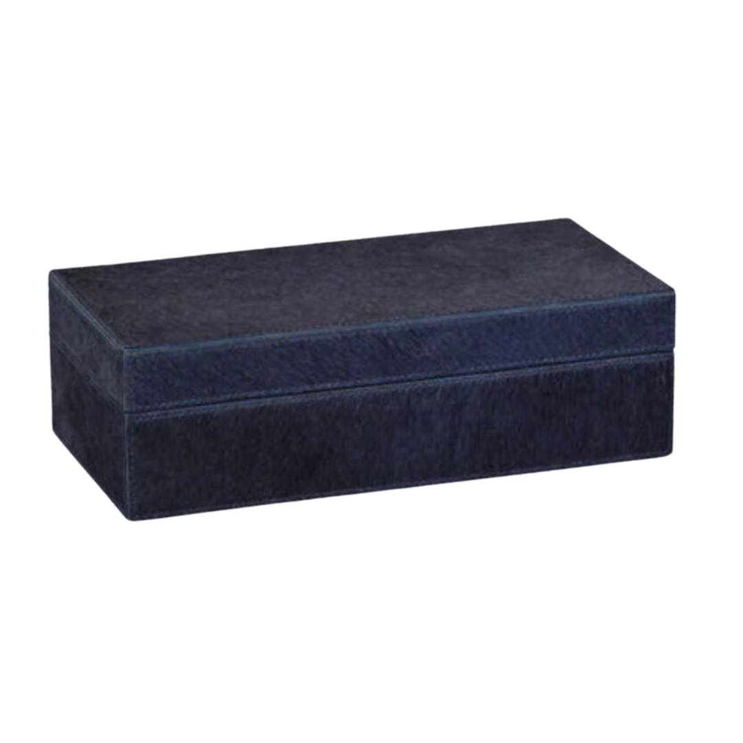 ZODAX Corviglia Hair-On-Hide Navy Leather Box