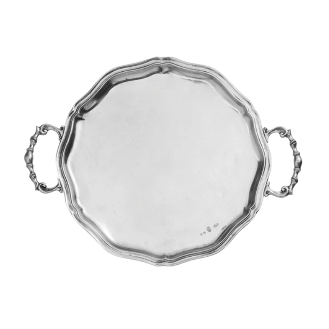 ARTE ITALICA Vintage Scalloped Tray With Handles