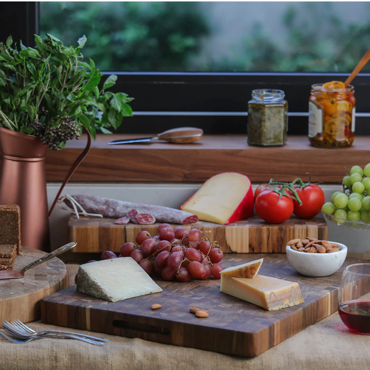 TEAK HAUS Butcher Block Long Serving Cutting Board