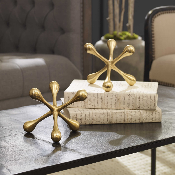 UTTERMOST HARLAND 2 PIECE OBJECTS IN BRASS