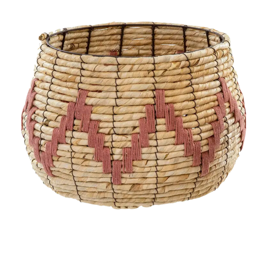 INDABA Pink Chevron Large Basket