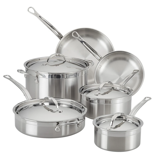 HESTAN 10 PC Probond Professional Clad Stainless Steel Cookware