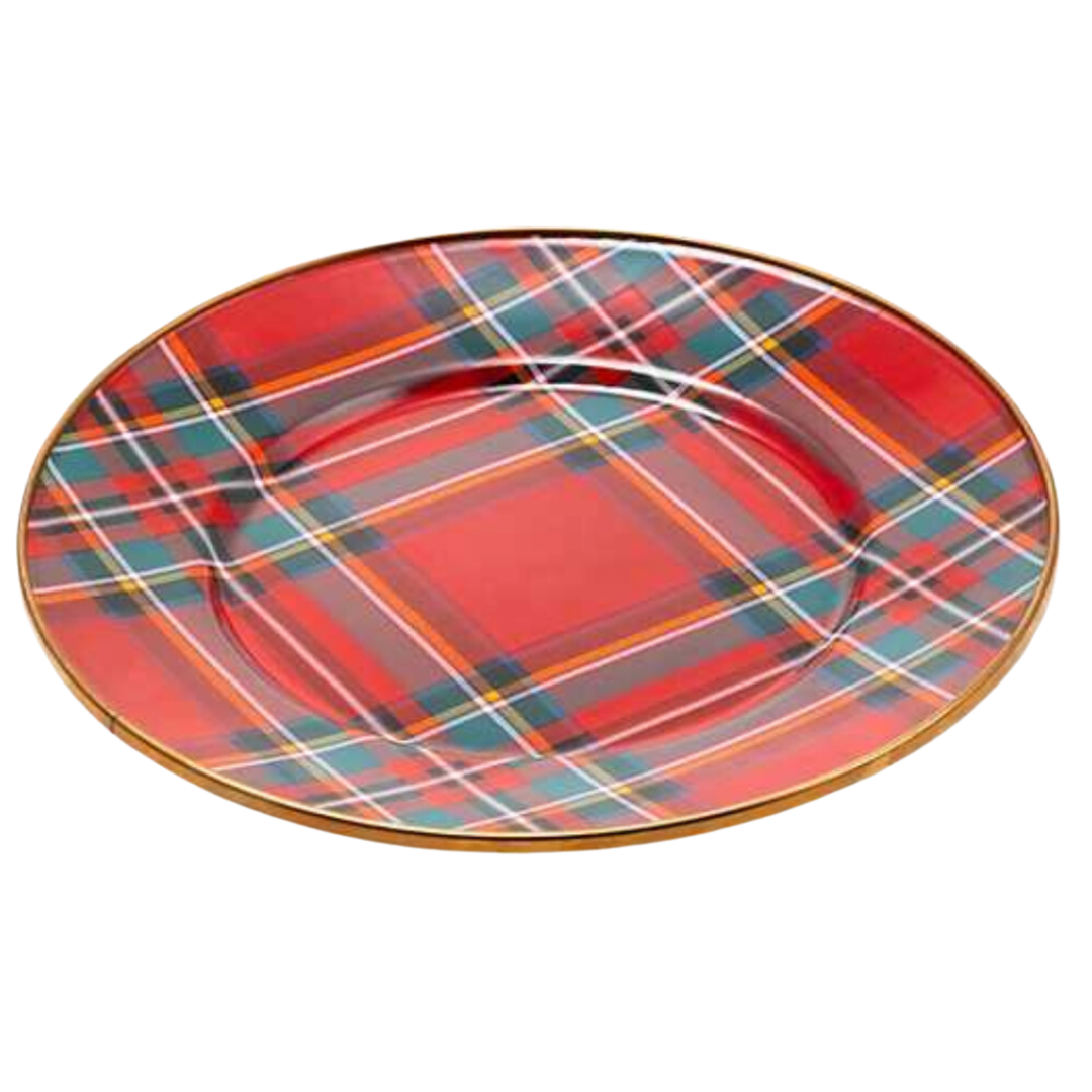 MACKENZIE CHILDS Tartastic Enamel Salad Or Dessert Plate - Red