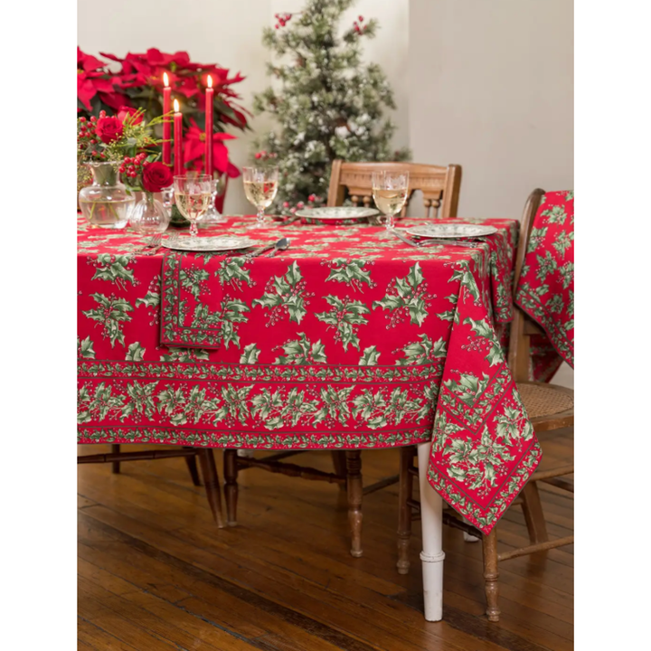 APRIL CORNELL Holly Red Tablecloth