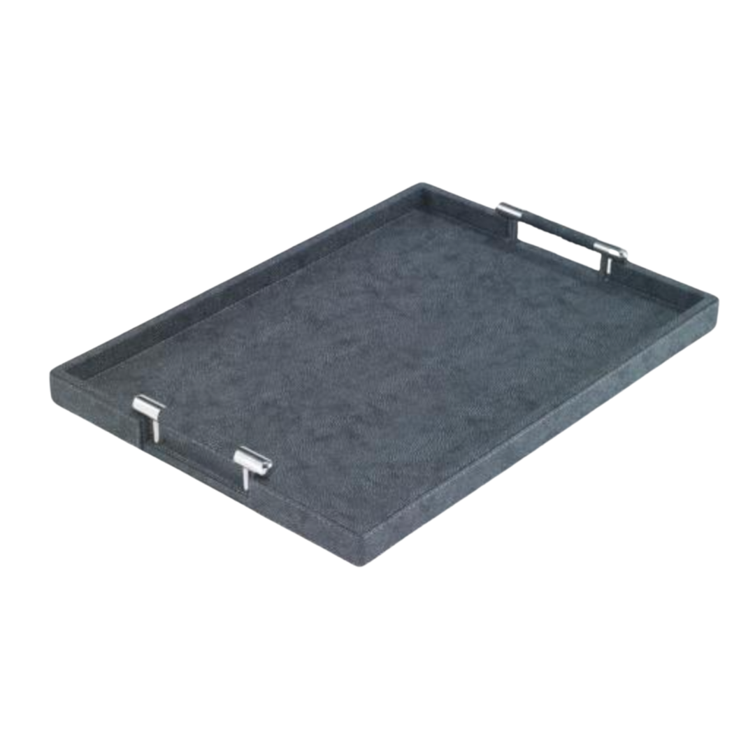 BODRUM Charcoal Stingray Rectangular Tray