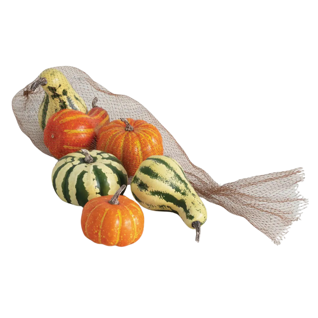 SULLIVANS Faux Fall Gourd Set of 6