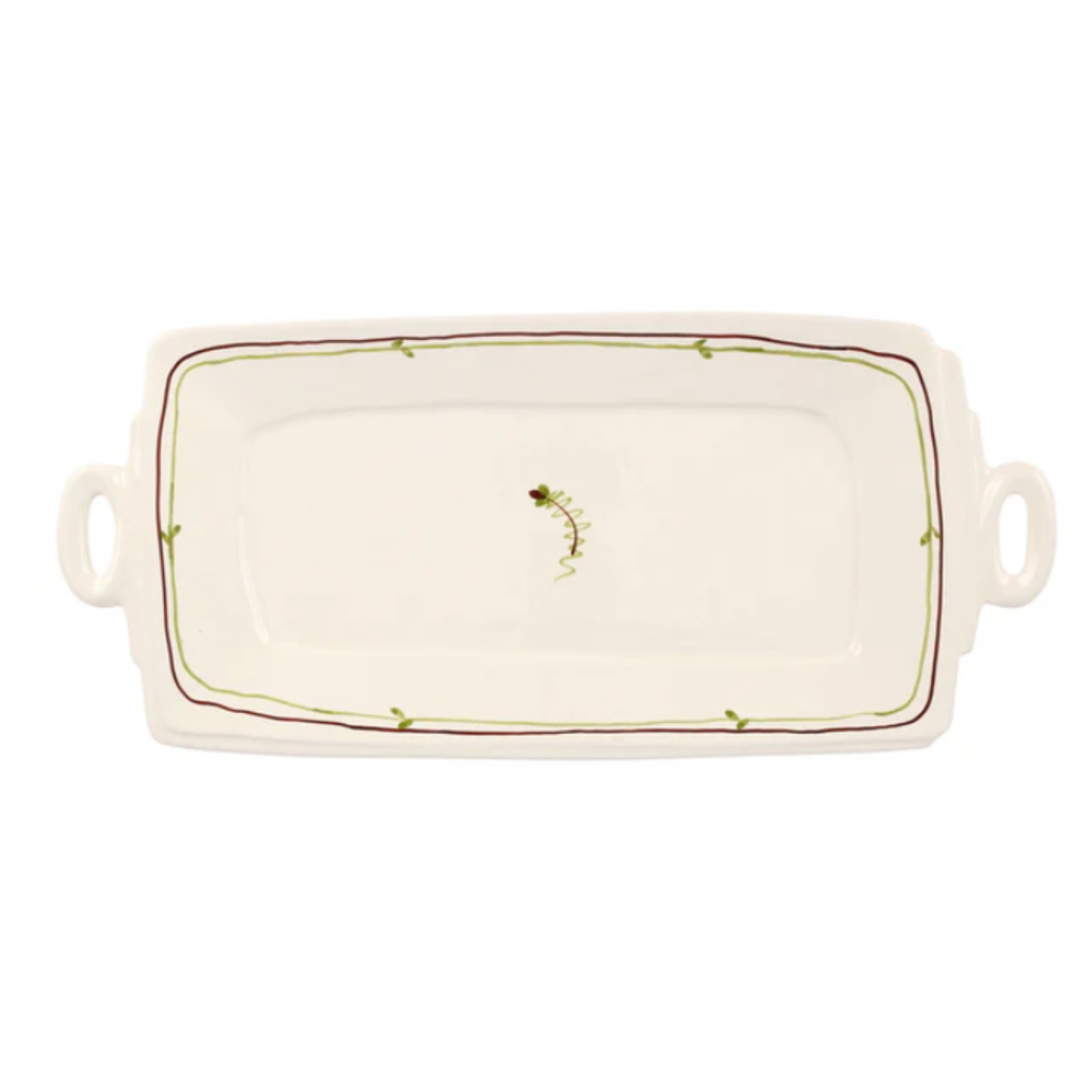 VIETRI Lastri Fiori Di Bosco Rectangular Platter With Handles