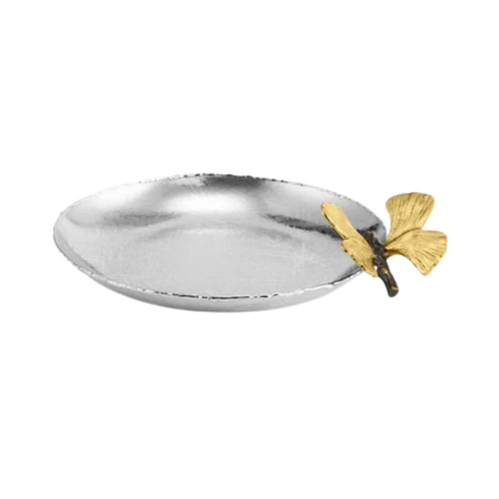 MICHAEL ARAM BUTTERFLY GINKO ROUND TRINKET TRAY