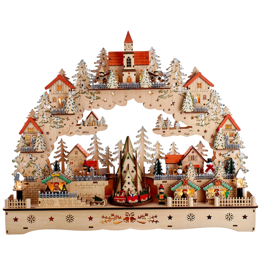 KURT ADLER Led Musical Christmas Village