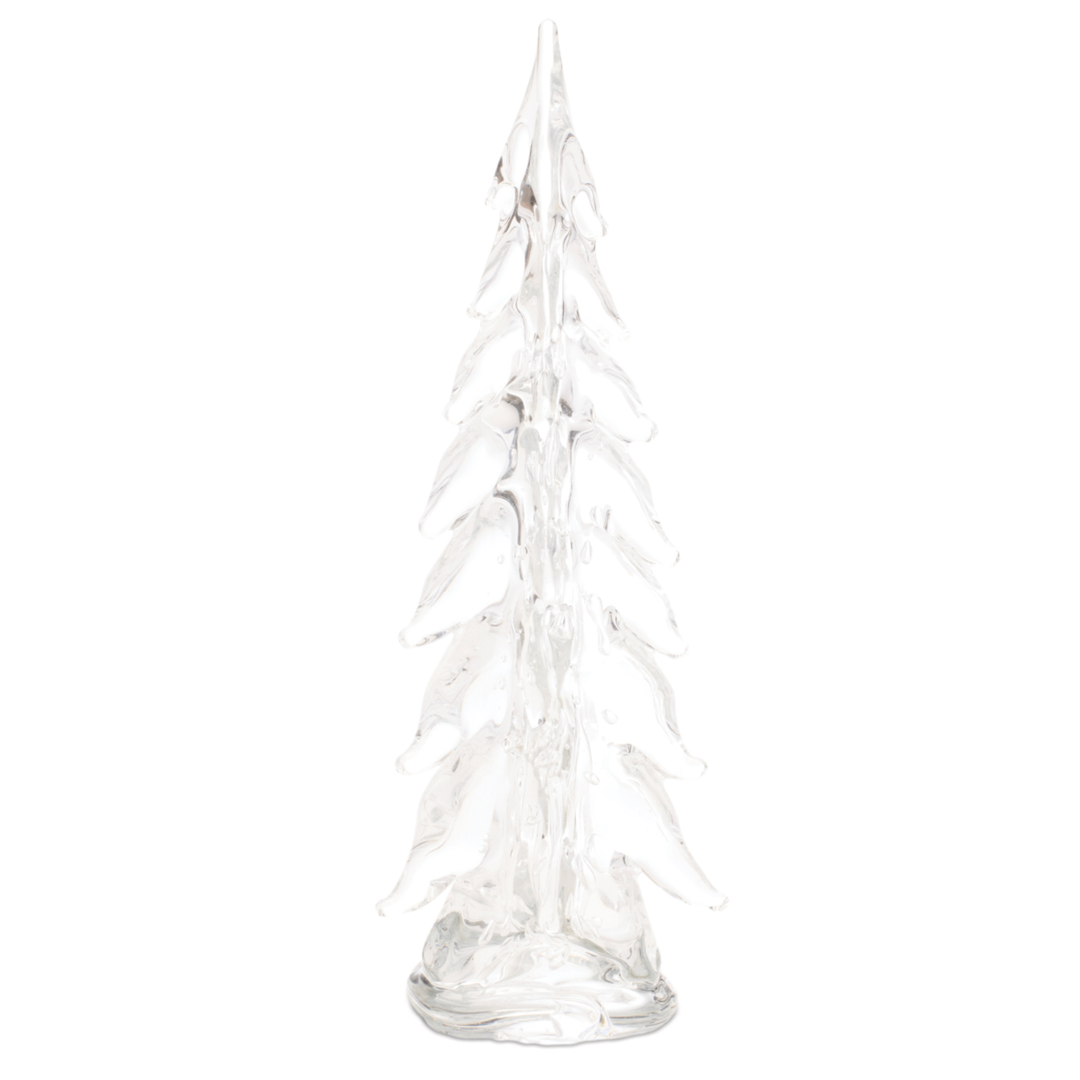 MELTROSE Clear Glass 14" Forest Pine Tree