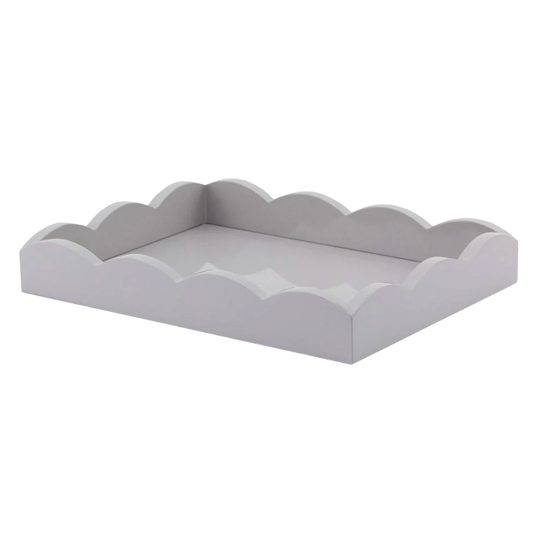 ADDISON ROSS Chffon Grey Lacquered Scallop Small Tray Default Title