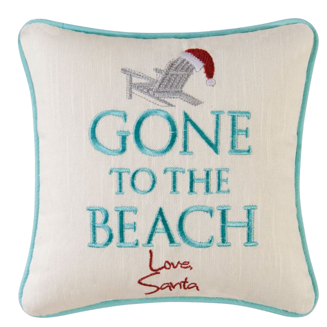 C&F HOME Gone To The Beach Love Santa Pillow