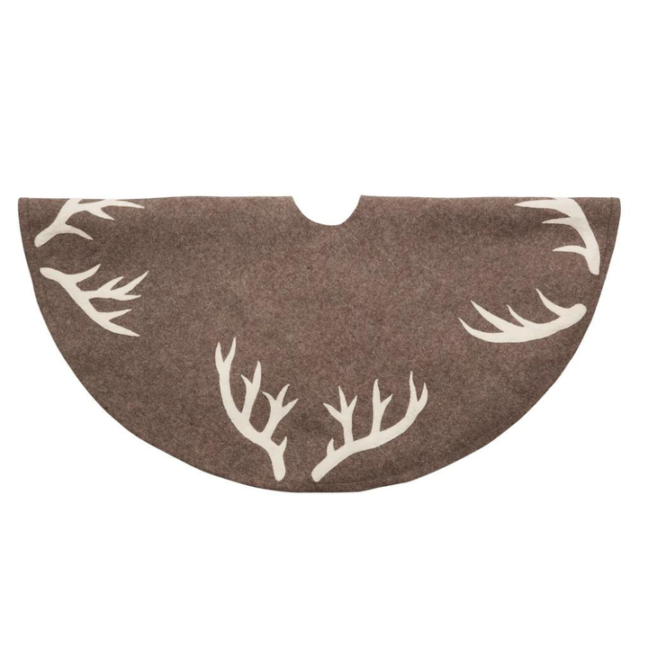 ARCADIA HOME Hand Felter Tree Skirt With Antlers