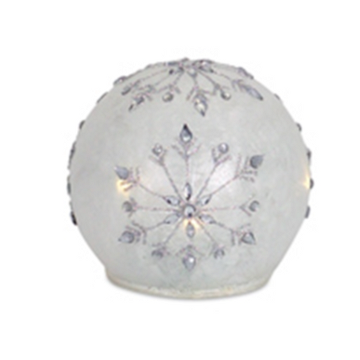 MELROSE MELROSE LED SNOWFLAKE GLOBE WITH 6 HR TIMER - 4"