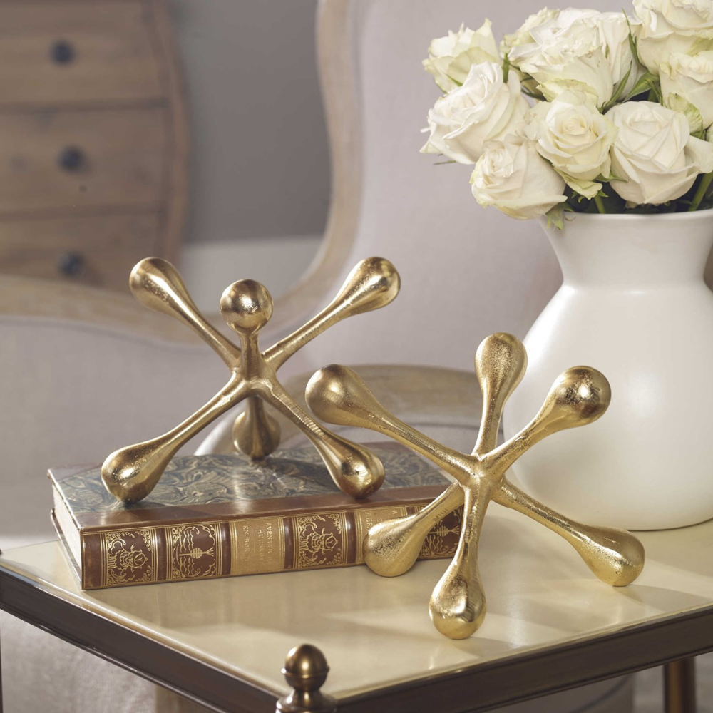 UTTERMOST HARLAND 2 PIECE OBJECTS IN BRASS