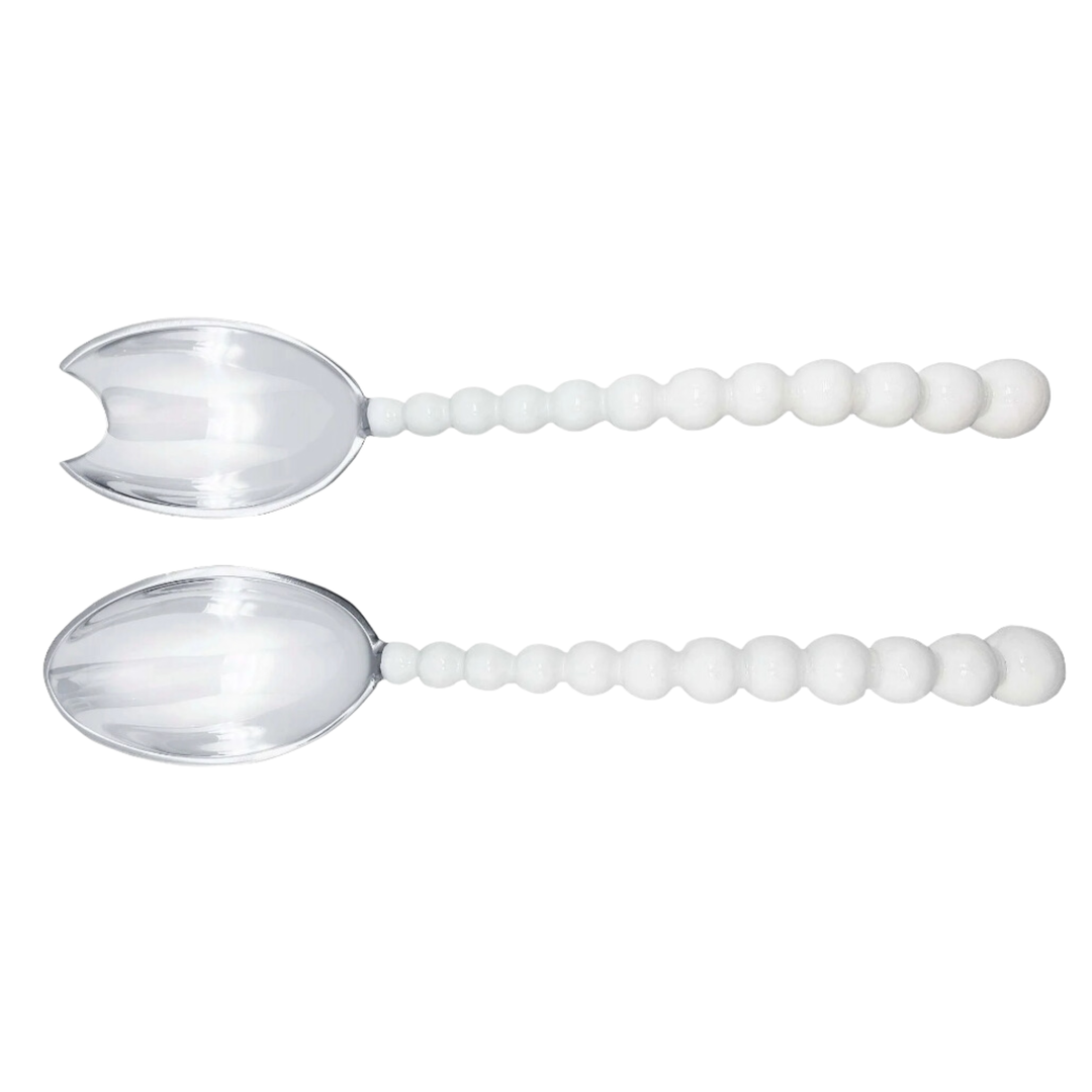 MARIPOSA White Pearl Style Salad Servers