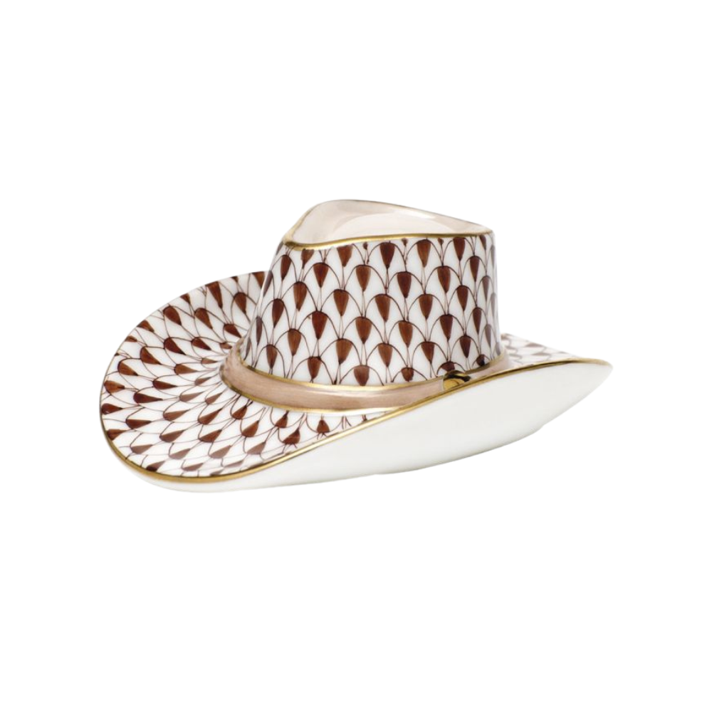 HEREND Cowboy Hat CHOCOLATE