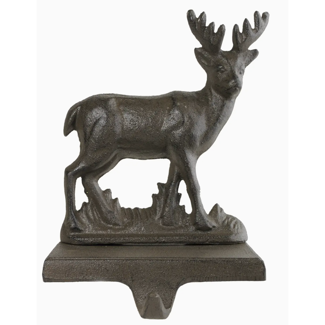 SILVER TREE Stag Cast Iron Stocking Holder