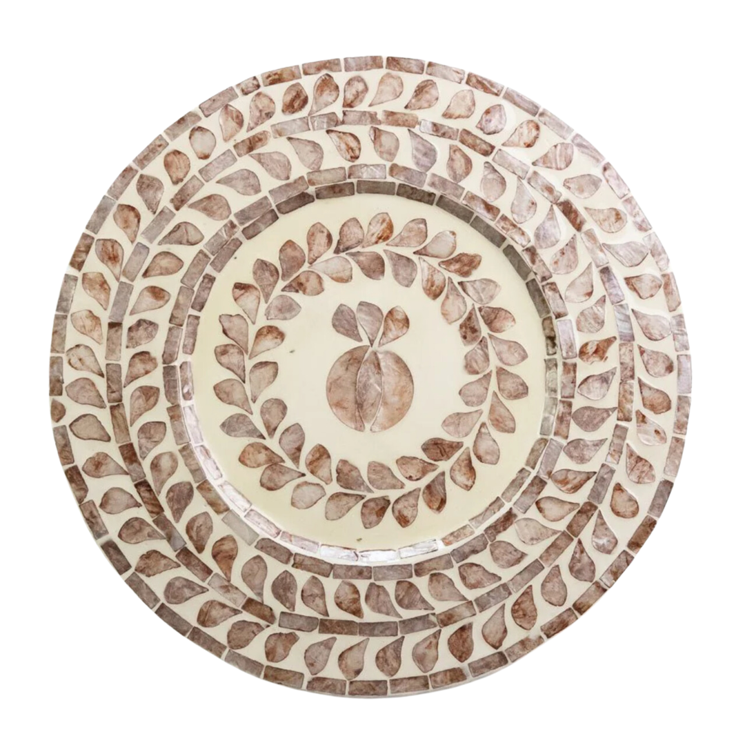 POMEGRANATE Capiz Shell Taupe Charger