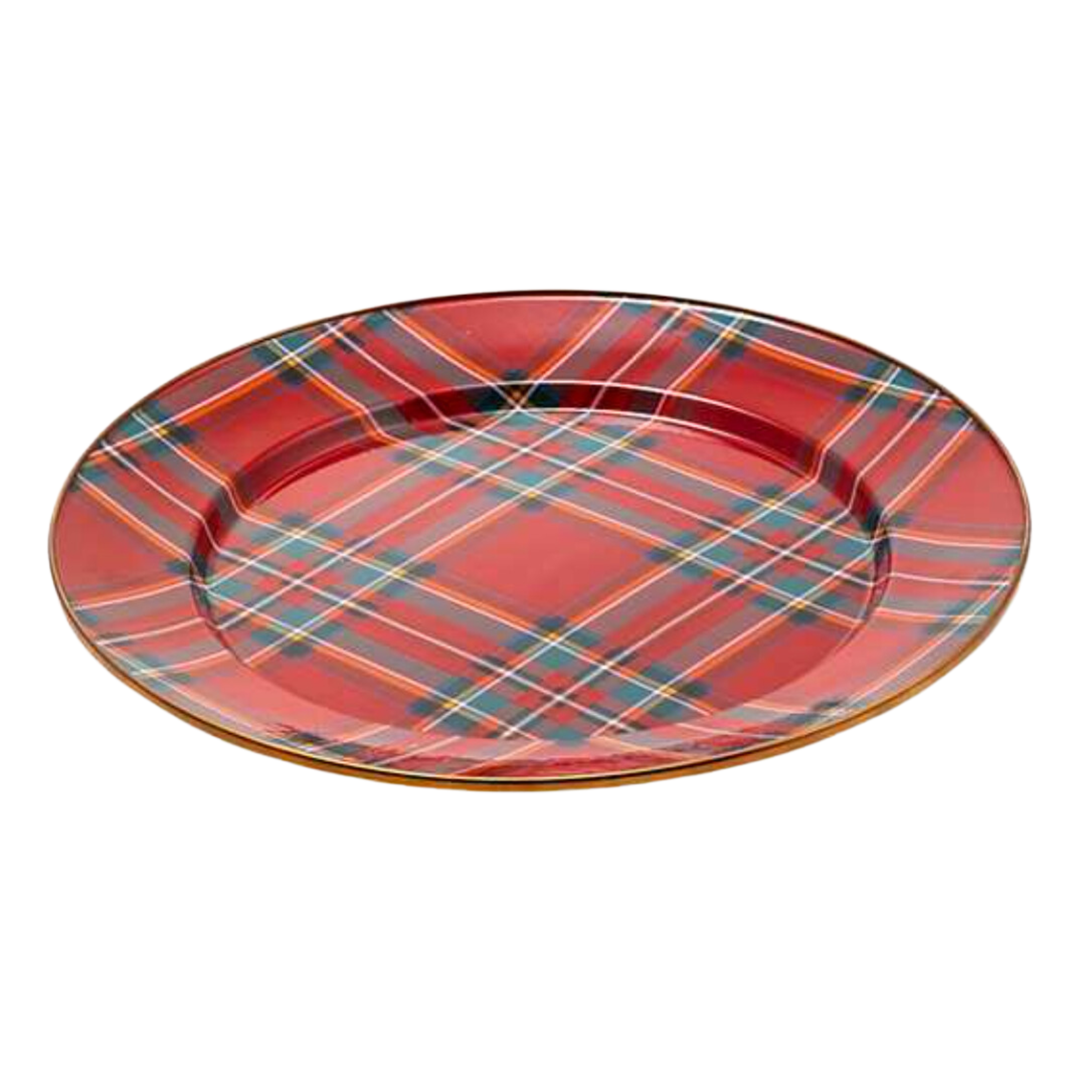 MACKENZIE CHILDS MACKENZIE CHILDS TARTASTIC ENAMEL CHARGER - RED