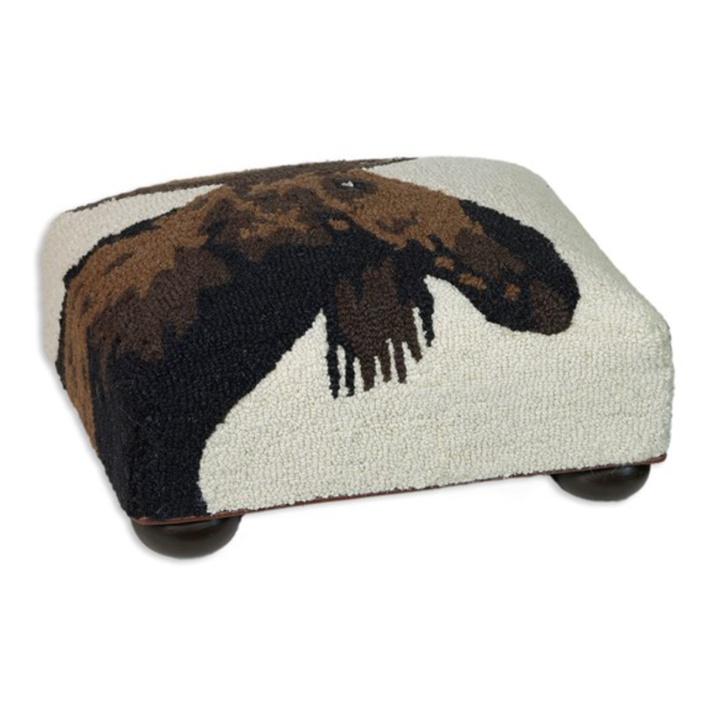 CHANDLER 4 CORNERS Major Moose Wool Hand Hooked Foot Stool