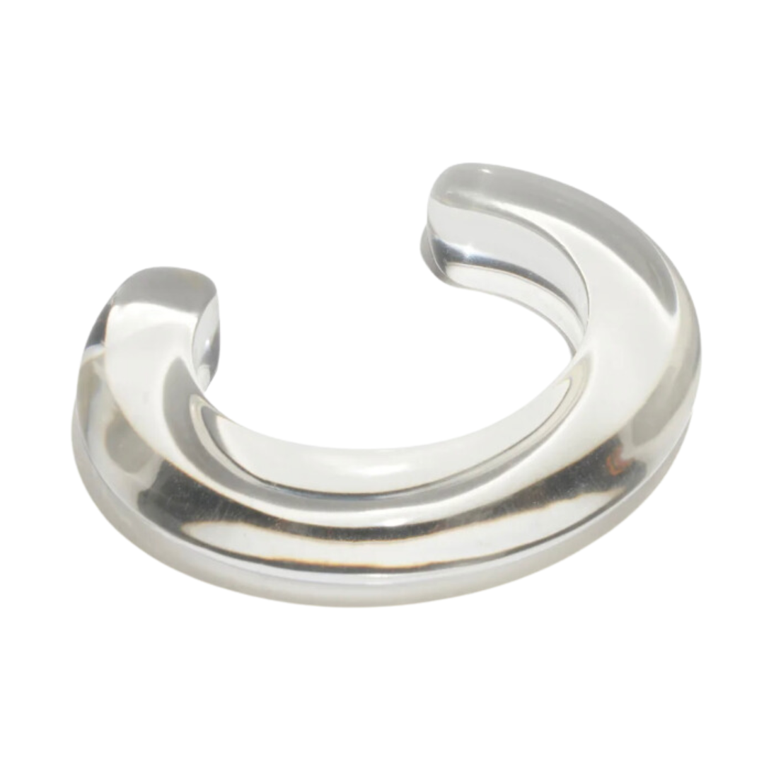 LIZZIE FORTUNATO Clear Acrylic Ridge Cuff Bracelet