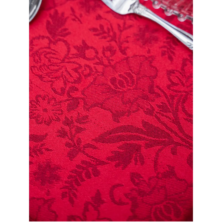 APRIL CORNELL Red Garden Jacquard Tablecloth